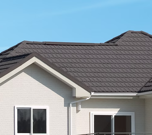 天然石付き鋼板屋根材　Tルーフ